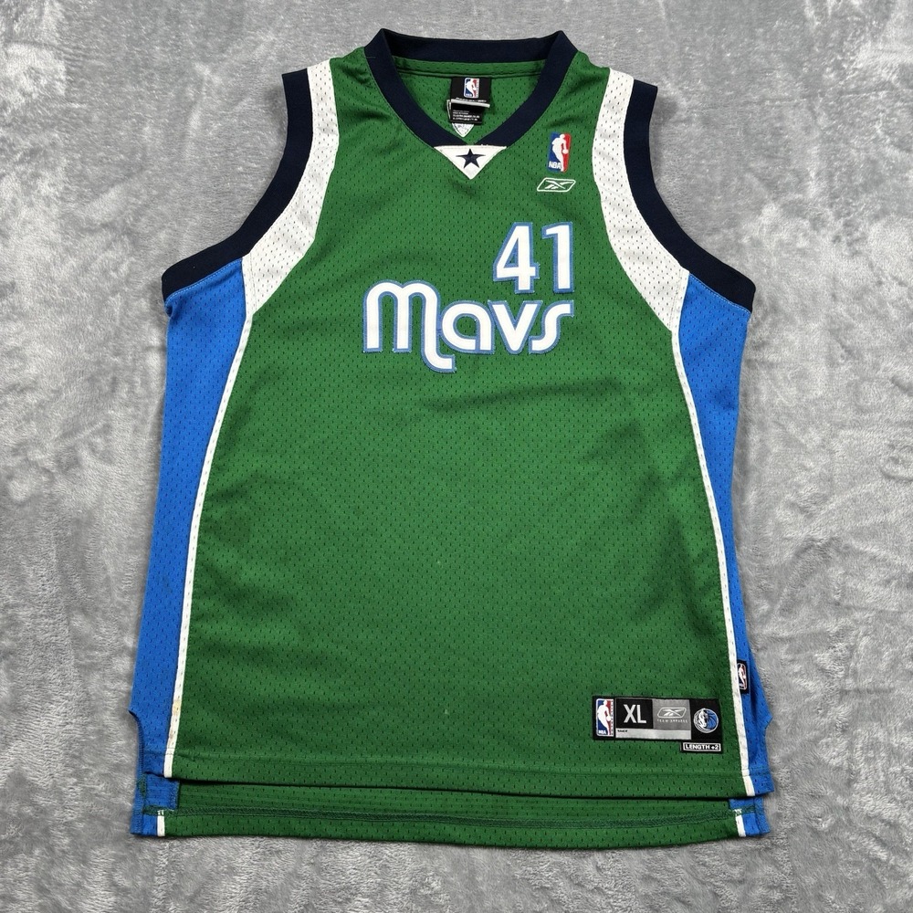 Dallas Mavericks Dirk Nowitzki Reebok Green Alternate Swingman Jersey Youth XL